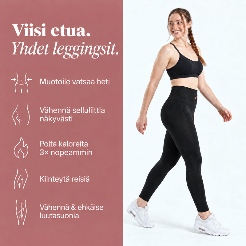 Mustien LUMIVE-kompressioleggingsien viisi hyötyä