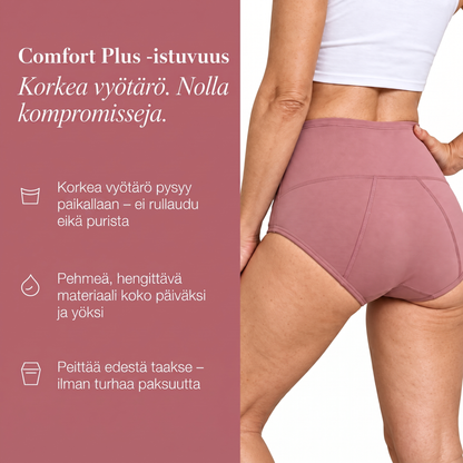 LUMIVE™ 4-kerroksiset, vuotosuojatut alushousut korkealla vyötäröllä